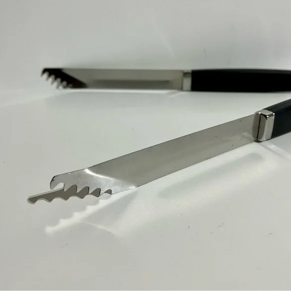 Barbeque Tongs BBQ Grill Stainless Steel Plastic Handle 15” Grilling Outdoorsy