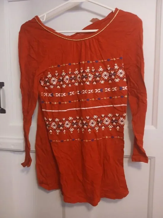 Osh Kosh B'gosh Girls 10 Red Long Sleeve Holiday Shirt