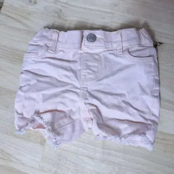 OshKosh B'gosh Toddler Girls Pink Denim Raw Hem Shorts Size 2T