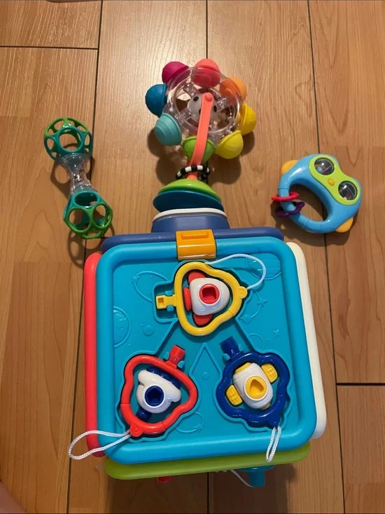 Multifunctional Blue Activity Cube for Toddlers - Early Learning Toy