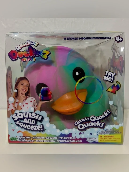 Quackeez Duckeez Jumbo Tie Dye Squishy Rubber Duck Five Below Toy