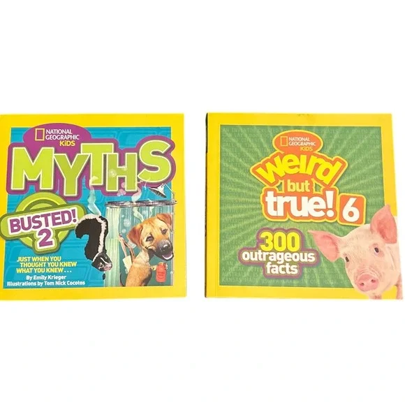 National‎ Geographic Kids Myths Busted 2 and Weird But True 2 Books Science STEM