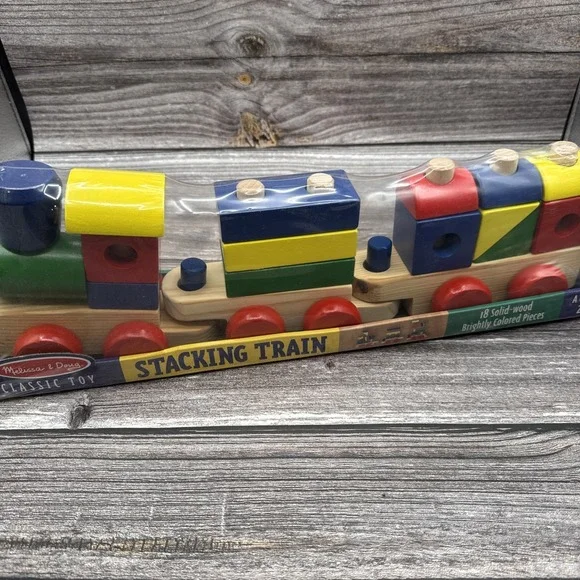 PreSchool, Stacking TRAIN, Melissa & Doug Wood 18 pcs, ages 2+