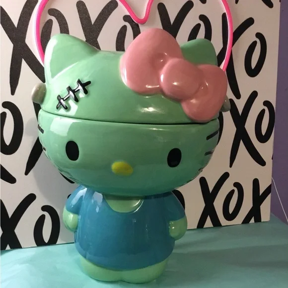 Mint Green 10’ Hello Kitty Frankenstein Figure with Pink Bow