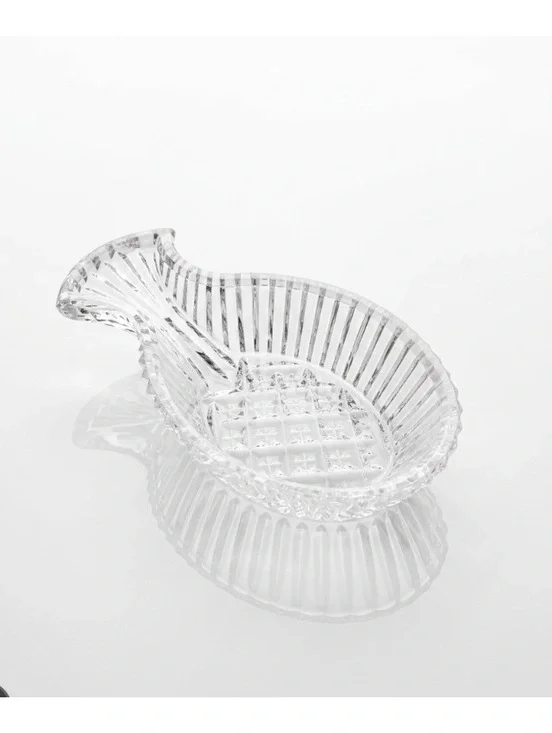 Vintage Anchor Hocking Clear Glass Pineapple Spoon Rest Pressed Glass Kitchen
