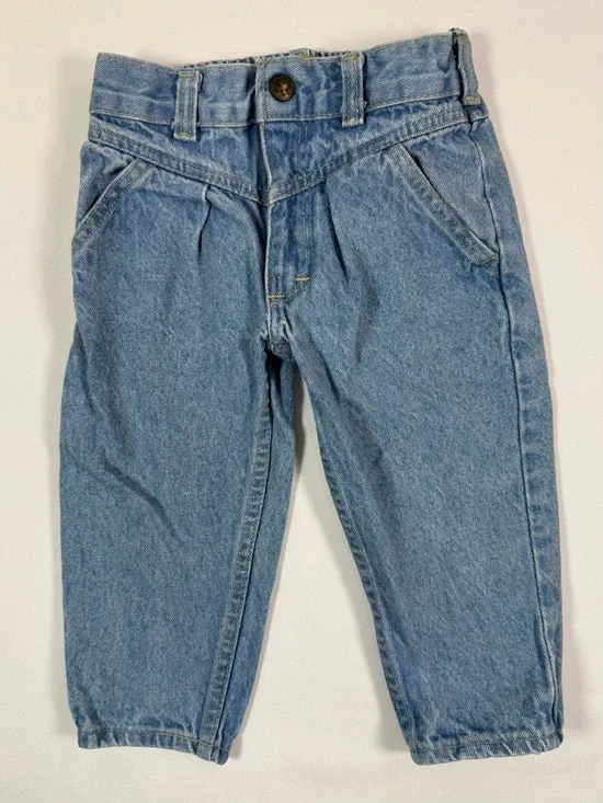 VINTAGE‎ OSHKOSH Girls Jeans 2T High Waisted Denim 90s Made USA Classic