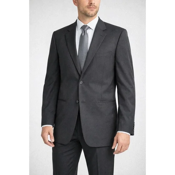 Pronto Uomo 46 Long Mens Black Wool Suit‎ Jacket Blazer Formal Business