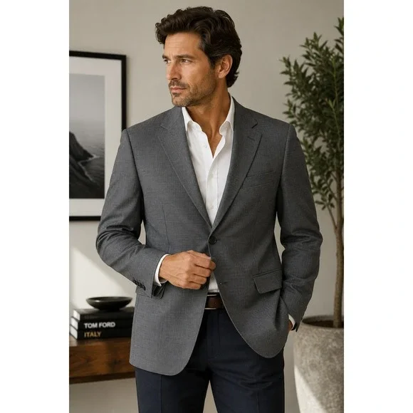 Super 110s Wool Missoni Example Made Italy Gray Sport Coat Blazer 42R