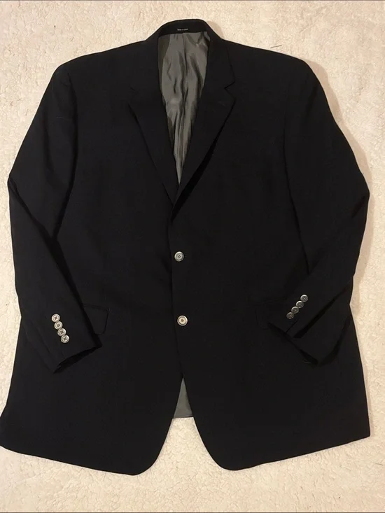 Calvin Klein Classic Black Men's Two-Button Blazer 50L
