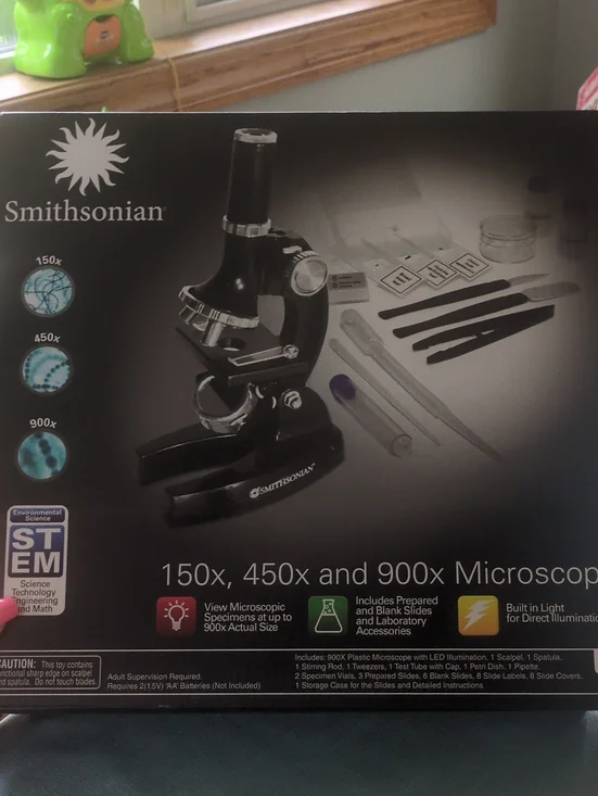 Smithsonian Kids Black 3-in-1 Microscope Set for Hands-On STEM Learning