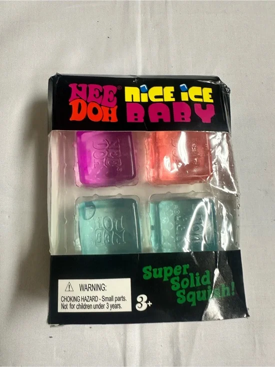 Nice Ice Baby Reusable Squishy Ice Cube Toy Set - Purple, Orange, Teal, Aqua