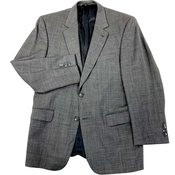 Jos A Bank Signature Sport Coat Wool Check Nailhead Gray Black 40 41 42 Preppy