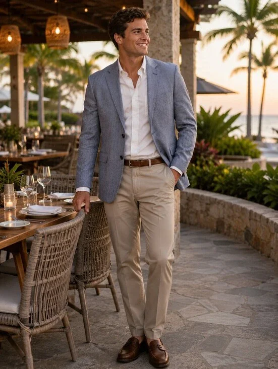 NEW Jos. A Bank 44 Long $395 Navy Herringbone Linen Silk Tropical Blend Blazer