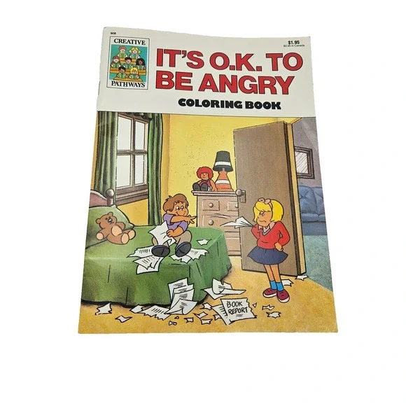 Vintage‎ Kids Emotional Learning Coloring Book Its OK To Be Angry Unused