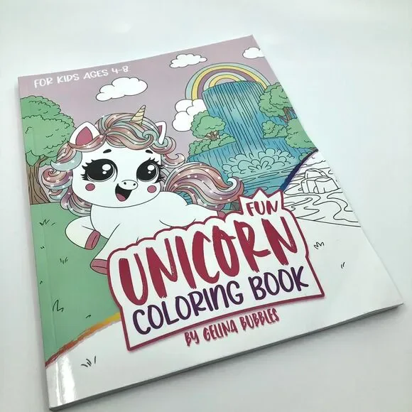 Fun Unicorn Coloring Book by Gelina Bubbles – For Kids Ages 4–8