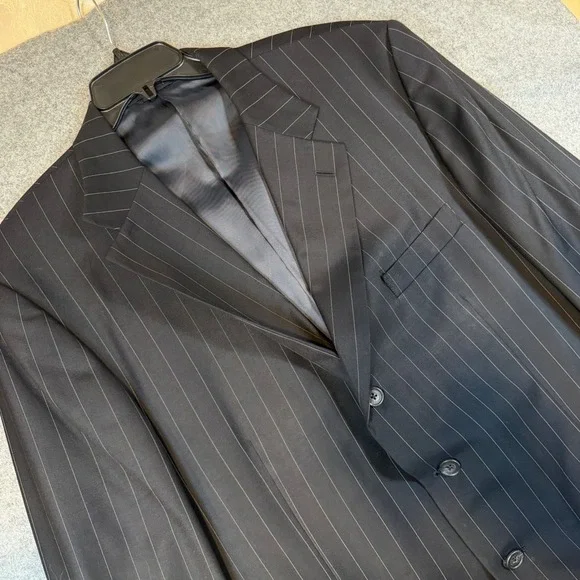 Britches of Georgetowne Loro Piana Wool Pinstripe Blazer Mens 46R Navy Hilton
