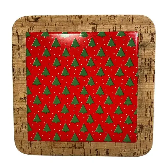 Vintage‎ Knobler Christmas Tree Holiday Trivet Portugal 7.5