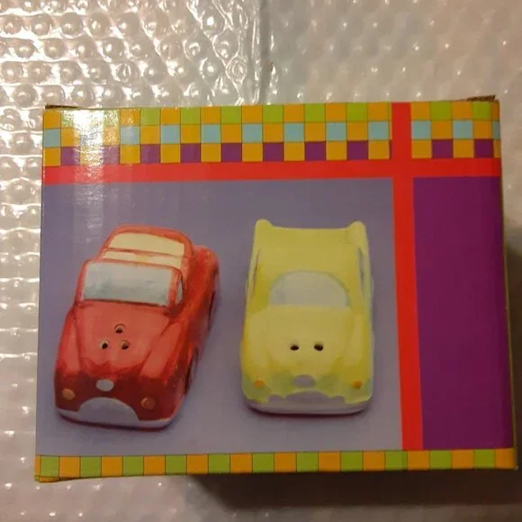 Ceramic Cars Salt and Pepper Set Collectible