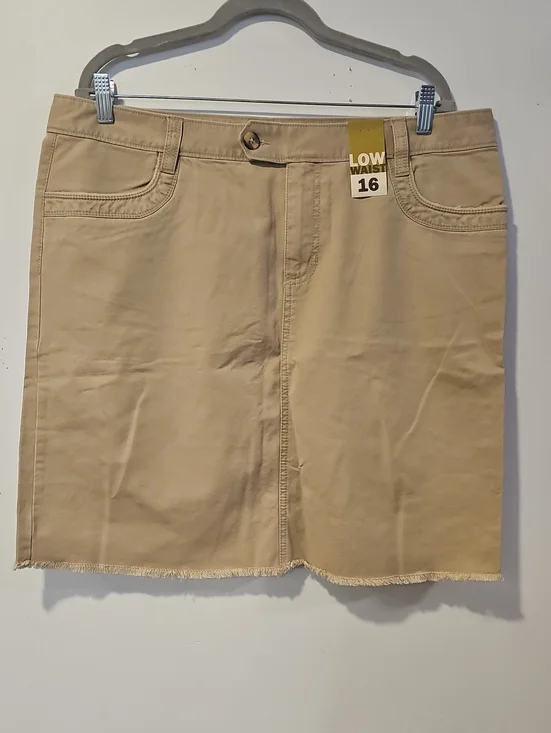 Old Navy Khaki Low-Rise Denim-Style Skirt