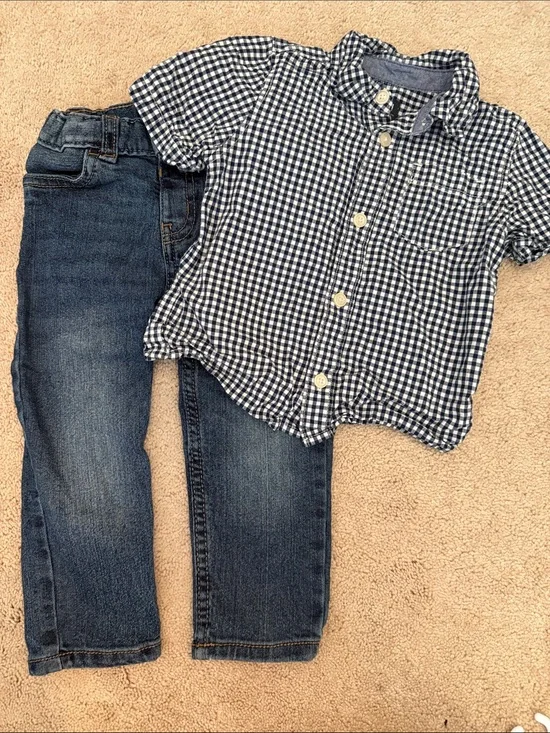 OKB ➡️ Navy Gingham Set