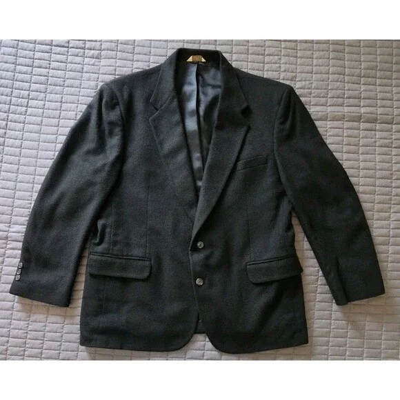 VTG Hunt Valley Black 100% Camel Hair Blazer Suit Jacket Men’s Size 46R USA Made