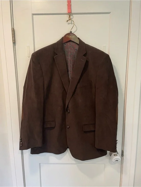 Lauren Ralph Lauren Mens Brown Corduroy Blazer Elbow Patches 46R Sport Coat