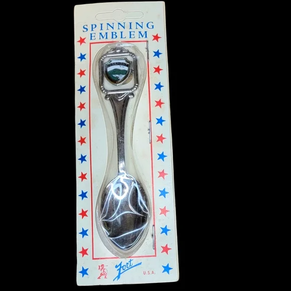 Vermont Spinning Emblem Stainless Steel Enamel Souvenir Collectors Spoon‎