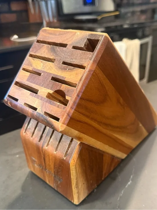 Wooden Knife Block - Warm Brown Knife Organizer
