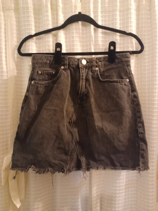 Divided charcoal gray denim mini skirt