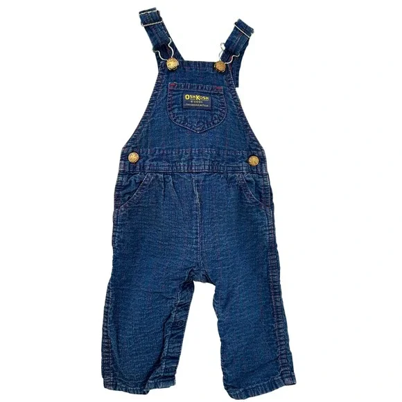 Vintage 90's OshKosh B'gosh Vestback Blue‎ Denim Overalls 12 Month Baby Infant