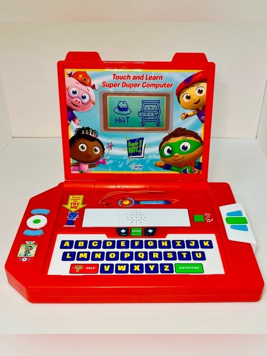 RARE Super Why! Touch and Learn Super Duper Computer Laptop WITH STYLUS HTF
