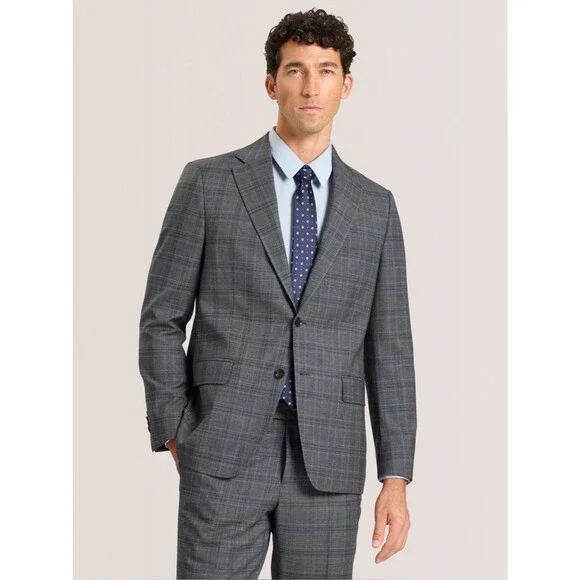 Ted Baker London Endurance Wright-Plaid Suit Jacket | Gray | Size 40L