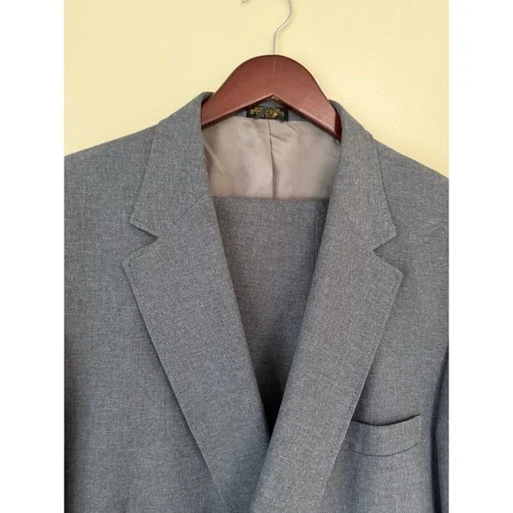 Edgeworth Suit Jacket Two Button Single Breasted Closure Men Size 50L
