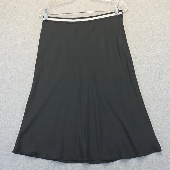 Crosby Black A-Line Skirt Women’s Medium Elastic Waist Minimalist