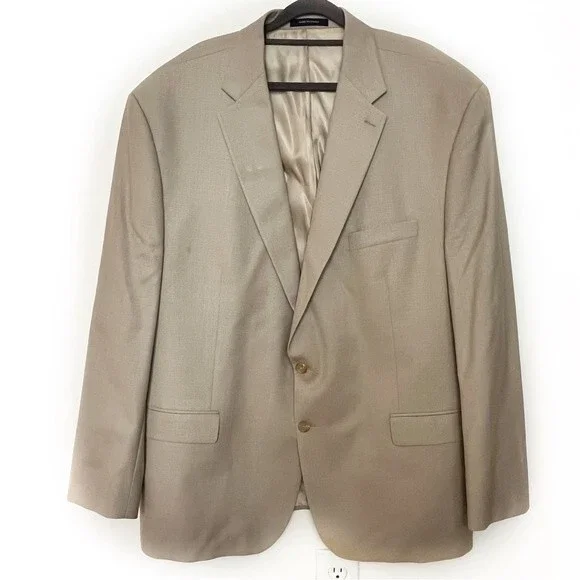RALPH LAUREN SILK WOOL BLEND TAN BLAZER MENS SIZE XL