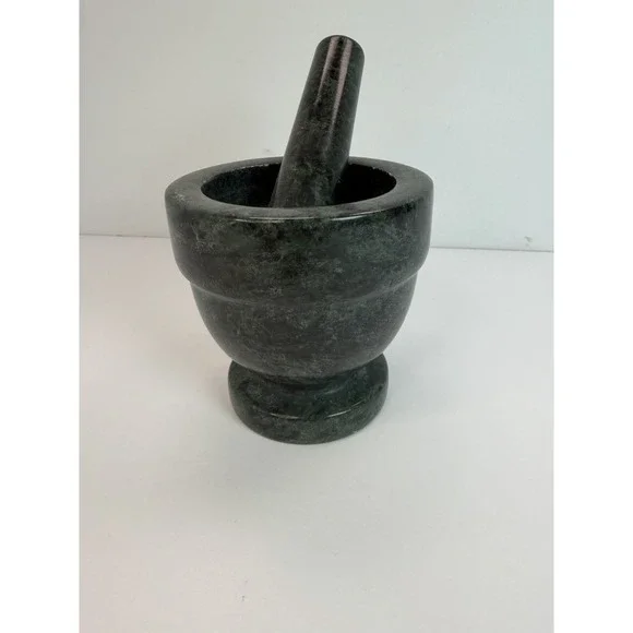 Green Marble Stone Mortar And Pestle Kitchen Utensil Decor 4