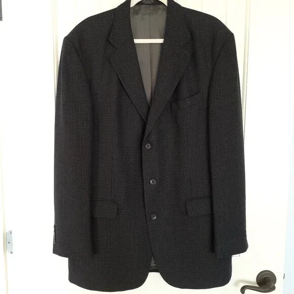 Oscar de la Renta Wool Tweed 3-Button Blazer Blue Size 44L