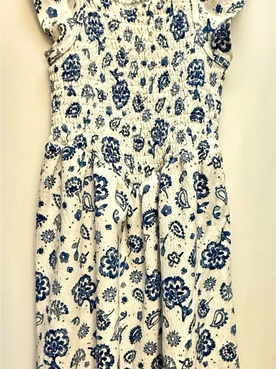 OshKosh B'gosh Cream Dress with Navy Floral Print