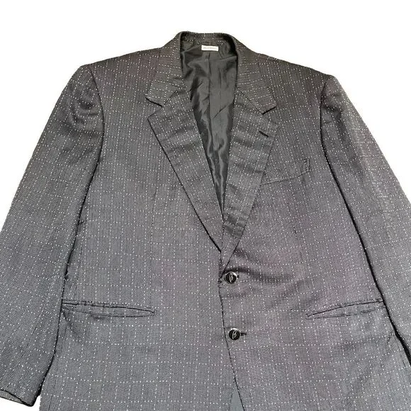 VTG BRIONI Augusto 100% Silk Blazer Jacket Sz 46 R Grey Luxury Tweed Sport Coat