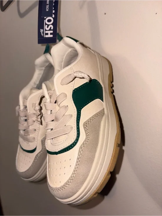 NWT Boys White and Green Sneakers