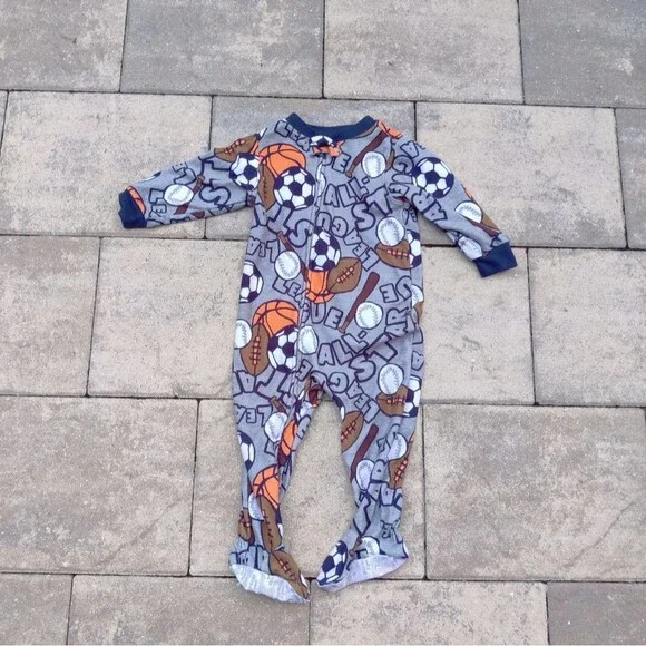 Sport logo footed pajamas
