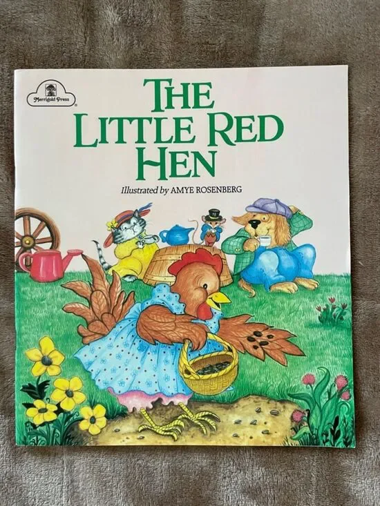 Merrigold Press The Little Red Hen Illustrated Book - Green & White Cover