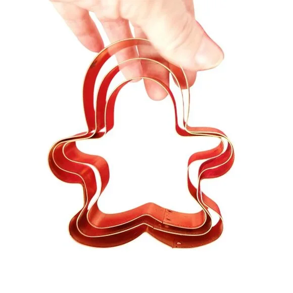 Set‎ Of 3 Nesting Gingerbread Man Copper Cookie Cutters For Baking & Crafting