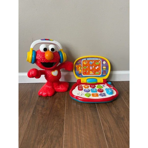 Sesame Street Lets Dance Elmo & VTech Brilliant Baby Laptop Learning Toy Bundle