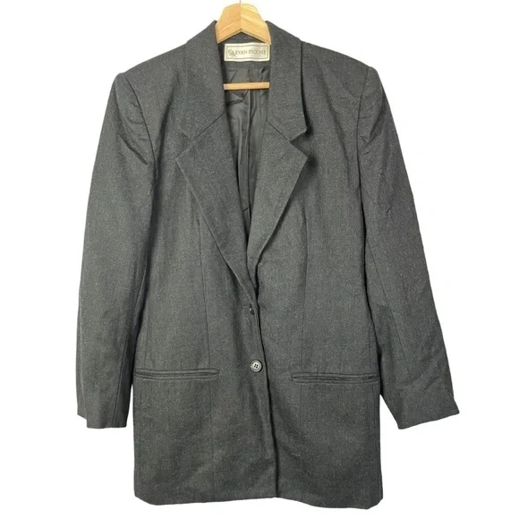 Evan Picone Dark Gray Two Button Suit‎ Blazer 40R