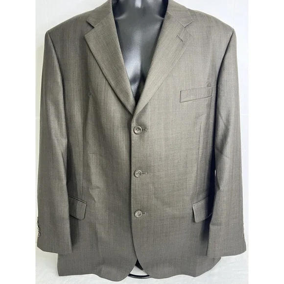 Caravelli Blazer Mens 44R Brown Three Button Paris 3B Sport‎ Coat Classic Lined