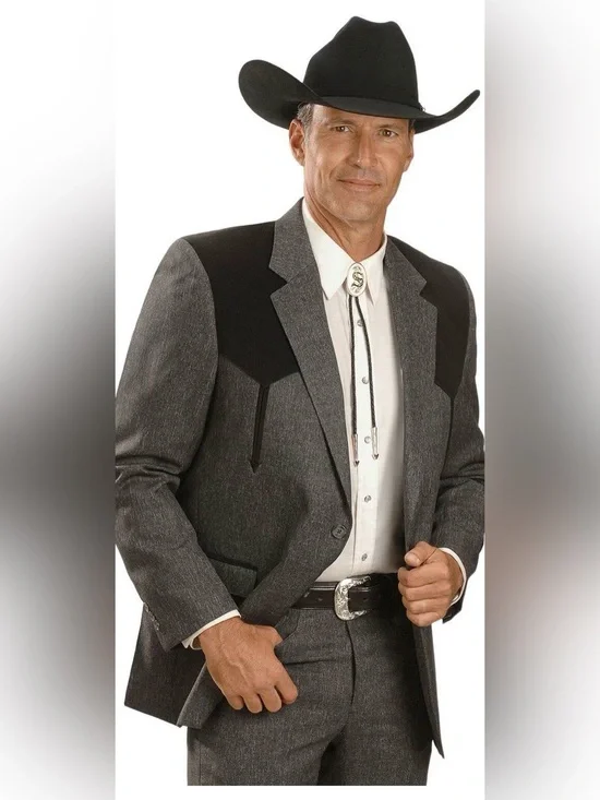 Circle S “Boise” Western gray/black polyester sport coat. NWOT size 46Long