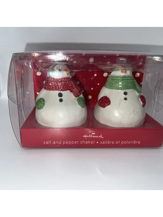 Hallmark Christmas Snowman Salt And Pepper Shakers