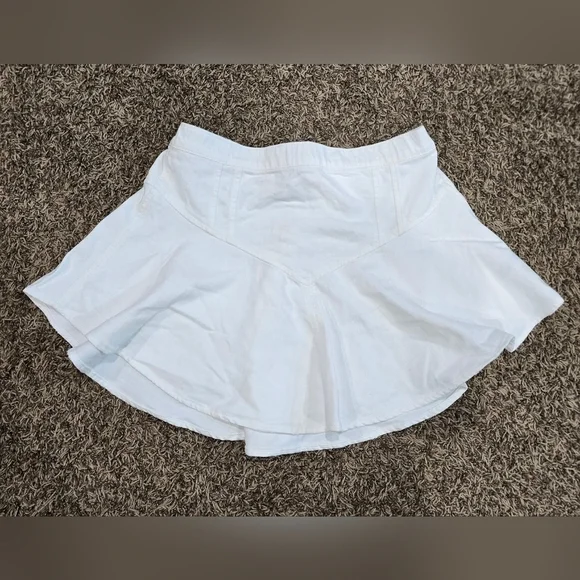 Aerie White Denim Flowy Skirt Size S NWT