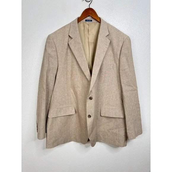 Stafford‎ Tan Linen Blend Classic Fit Sport Coat Size 48 Regular